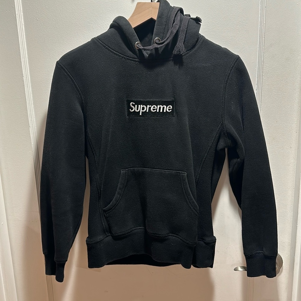 Authentic Supreme Black Box Logo Hoodie